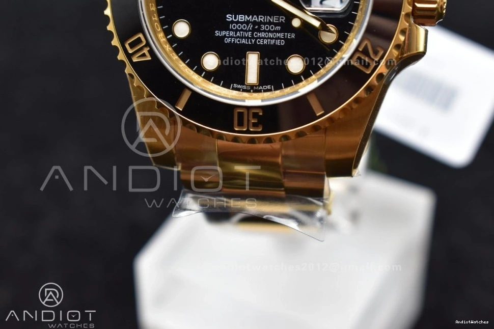 VSF Best LN 1:1 Bold Steel YG Edition Black 904L 1138 VS Ceramic Submariner 126618 0224